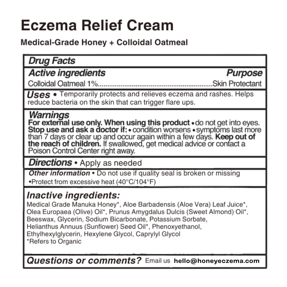 Honey Eczema Soothing Cream 100ML - Soft Relief for Little Ones with Sensitive Skin