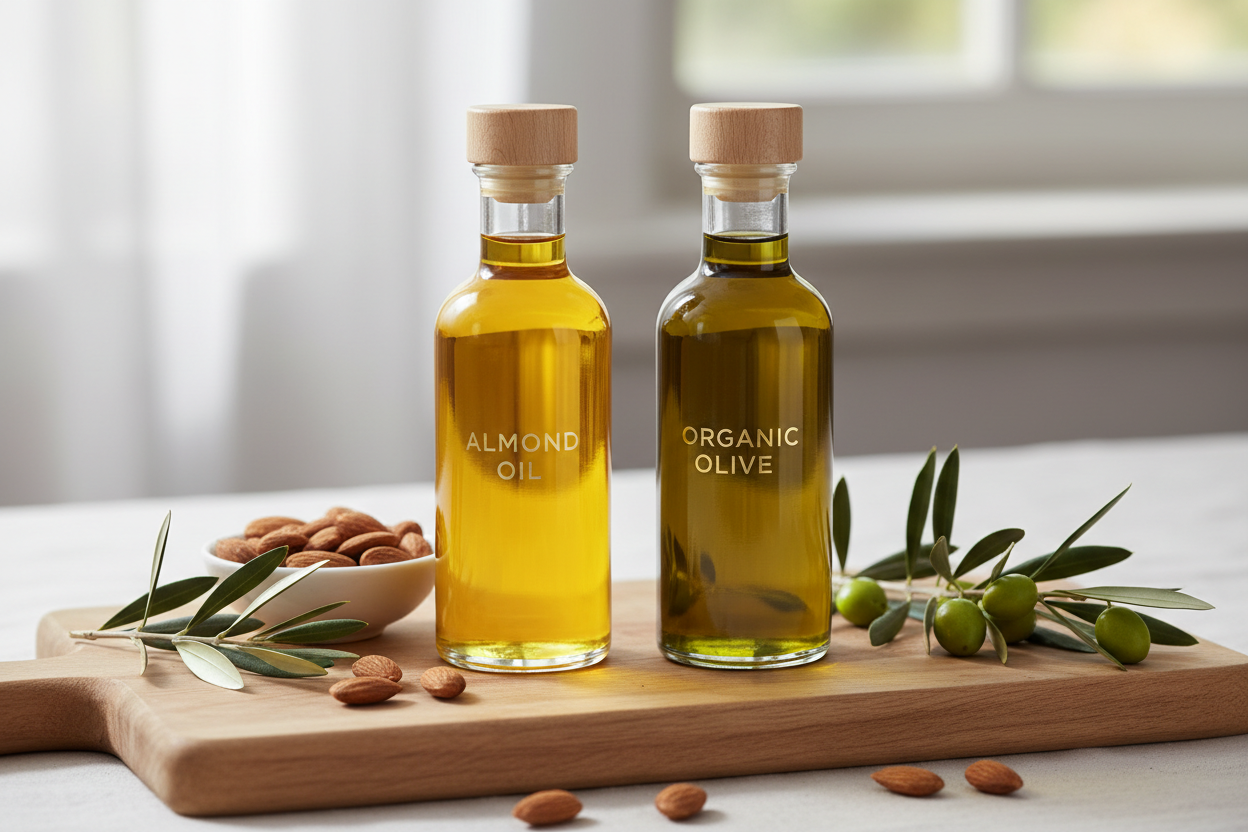 almond oil and organic olive oil